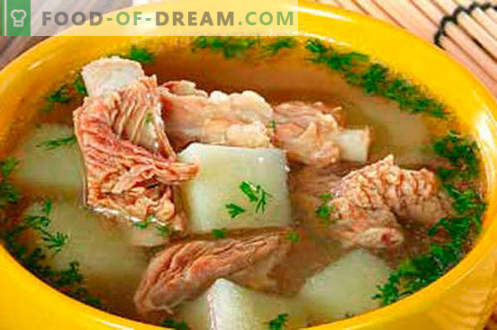 Свинско супа - најдобриот рецепт. Како правилно и вкусно готви супа во свинско супа.