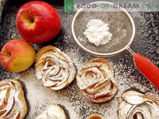 Печени јаболкони рози од тесто овошје
