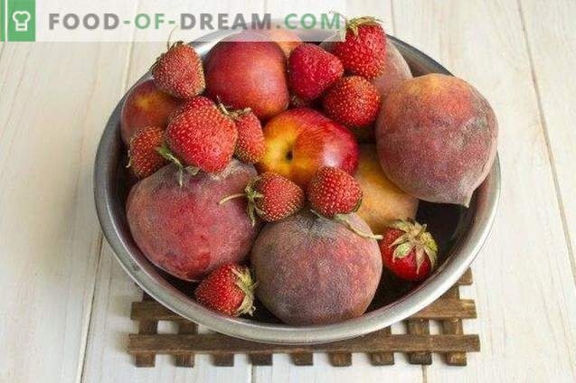 Беарско овошје од праски, јагоди и нектарини
