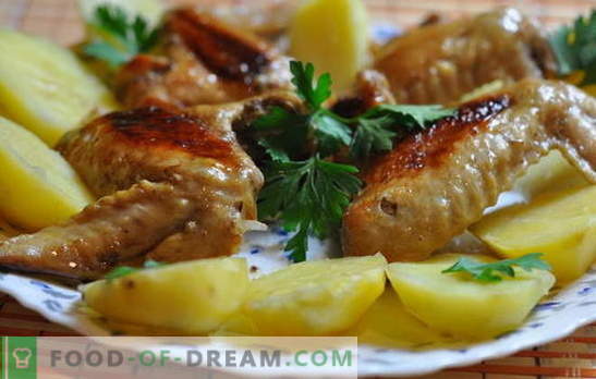 Пилешки крилца со компири во рерна - буџет! Рецепти за пилешки крилца со компири во рерната: на италијански, во пиво, итн