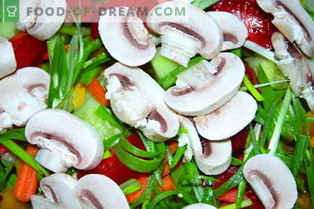 Салати со печурки - најдобри рецепти. Како да правилно и вкусно готви печурки салати.