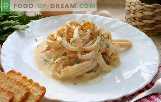I calamari in crema acida sono un succoso piatto di vongole. Ricette di calamari in salsa di panna acida con verdure, formaggio, funghi, aglio, pomodoro