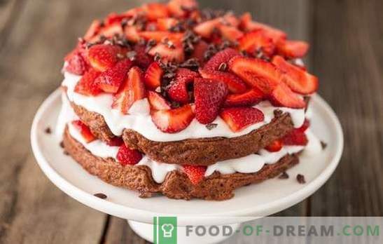 Домашна торта от ягоди - Рецепти за начинаещи. Как да пекат домашно приготвена торта с ягоди: бисквити или шоколад