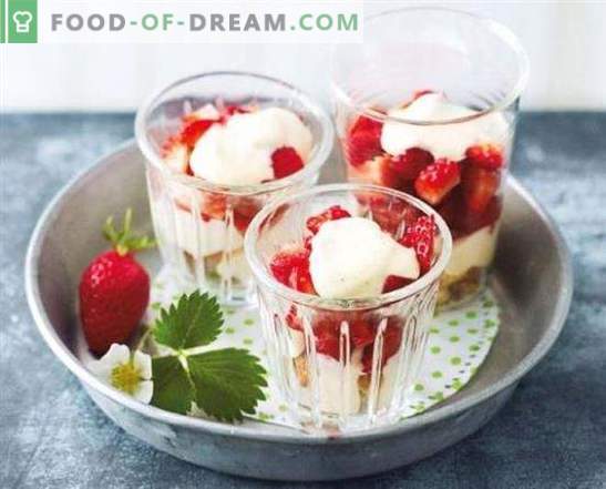 Десерти со јагоди: рецепти со фотографии за слатко лето. Варијанти на различни десерти со јагоди: колачи, креми, сладолед, пастила
