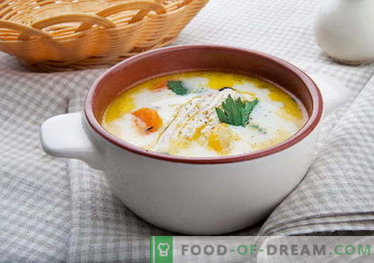 Супа од сирење со пилешко - најдобри рецепти. Како правилно и вкусно супа од готвач со пилешко.