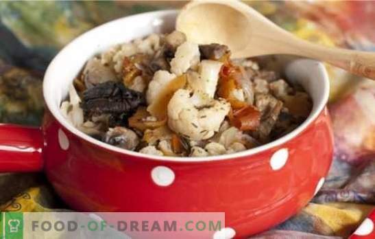 Карфиол со печурки - букет вкус! Рецепти за различни јадења од карфиол со печурки за садот и рерната