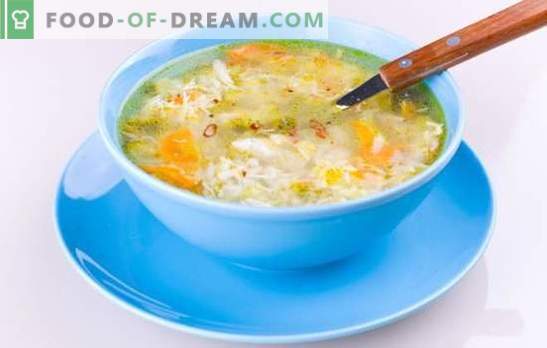 Пилешка супа со ориз - употреба во секоја лажица. Рецепти за пилешка супа со ориз: исхрана, деца, витамин, секојдневно