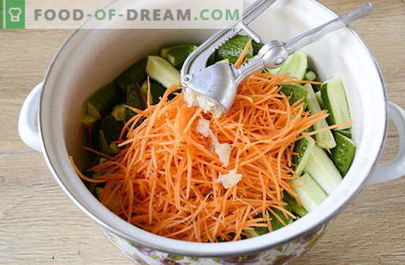 Солени краставички во корејски стил за зима со моркови