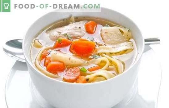 супа од пилешки тестенини - мајка супа. Како да се готви пилешка супа со тестенини, печурки, ќофтиња и зеленчук