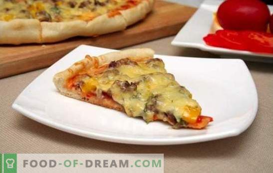 Пица со мелено месо - рецепти за секој вкус. Како да се направи вкусна и задоволувачка пица со мелено месо - рецепти со чекор по чекор готвење.