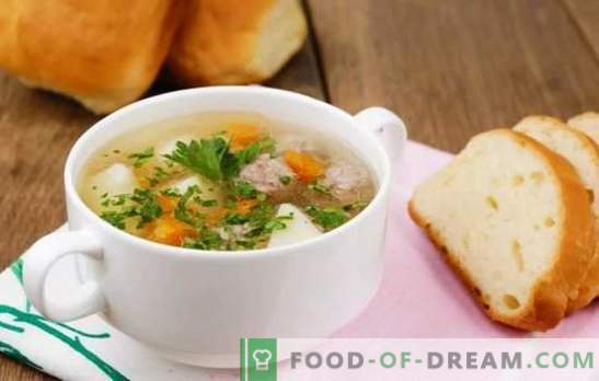 Лесни рецепти за домашна супа од супа од месо (чекор по чекор). Месо, пилешки и риба супи со ќофтиња