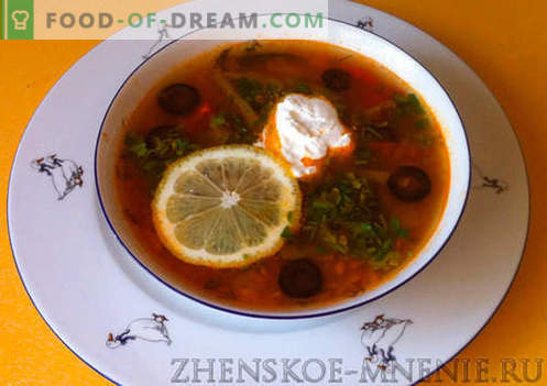 супа од Солянка - рецепт со фотографии и опис по чекор по чекор
