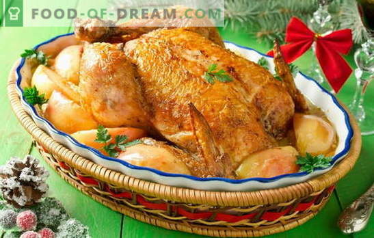 Пилешко со јаболка во рерна - ова не е шега! Рецепти со вкус на пилешко со јаболка во рерната: цели и парчиња