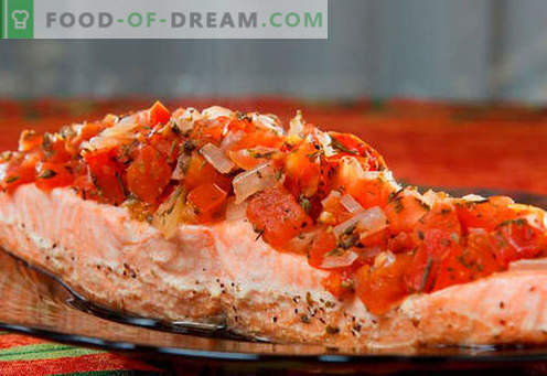 Печен лосос во рерната - најдобри рецепти. Како правилно и вкусно готвење лосос, печени во рерна.