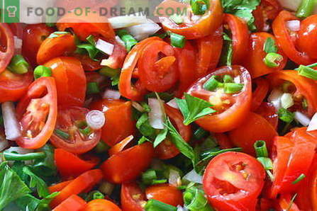 Салати од домати се најдобри рецепти. Како да правилно и вкусно готвење салати од домати.