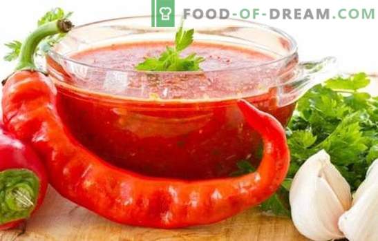 Adjika на домати и лук за зима: жешка тема на домашна подготовки. 7 најдобри adjika рецепти од домати и лук за зима