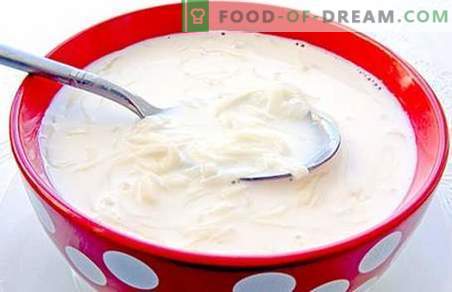 Млечна супа - најдобрите рецепти, трикови и карактеристики. Како да се готви супа од млеко со чаури, зеленчук, сирење
