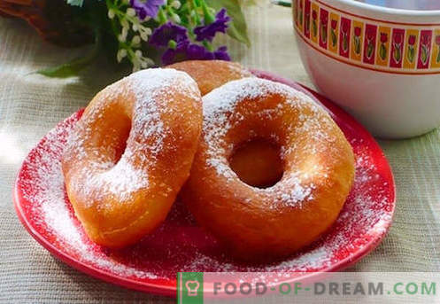 Donuts zijn de beste recepten. Hoe goed en smakelijk koken donuts voor yoghurt en kwark donuts.