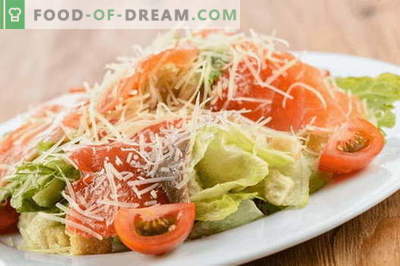 Salată cu somon și brânză - rețetele potrivite. Salată de gătit rapidă și gustoasă cu somon și brânză.