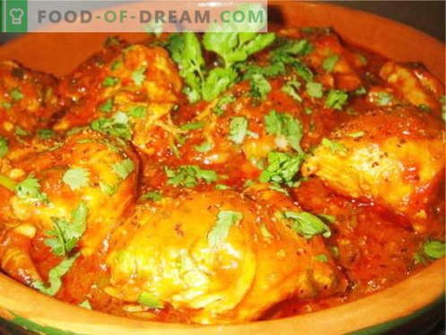 Рецептите за кокошки пилешки се најдобри рецепти. Како да се готви chakhokhbili од пилешко.