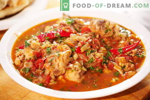 Рецептите за кокошки пилешки се најдобри рецепти. Како да се готви chakhokhbili од пилешко.