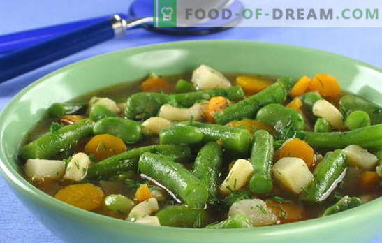 Супа од зелен грав - немири на бои и придобивки во секоја чинија. Оригинални и докажани рецепти за супа од парчиња грав