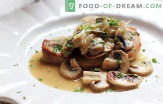 Свинско месо со печурки - сјај од месо, неземен вкус! Најдобри рецепти на вкусни свинско месо со печурки
