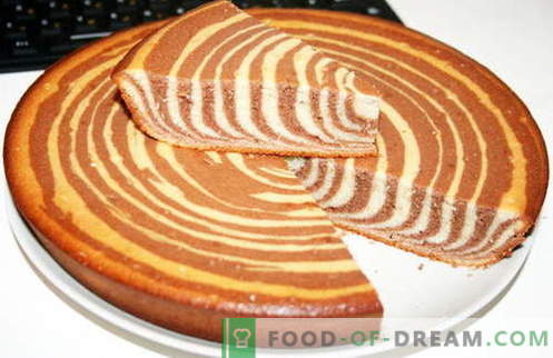 Zebra pyragas - geriausi receptai. Kaip tinkamai ir skaniai virti zebro pyragą.