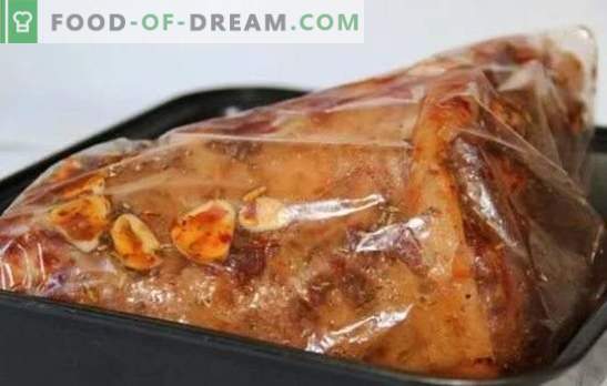 Свинскиот зглоб печен во рерна во ракавот - замена на колбас. Се пече свинско месо во ракавот во рерната: на пиво, со зеленчук