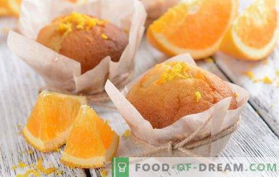 портокалови мафини - расположи се! Рецепти на мирисна, нежна, слатка и воздух портокалови мафини
