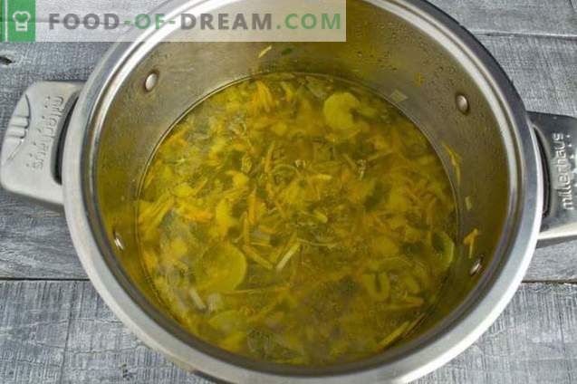 Свежа супа од зелка со пилешко и зелена салата