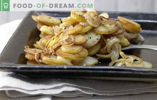 Пржен компир со кромид - безвременски! Рецепти од пржени компири со кромид, печурки, месо, црн дроб, сланина