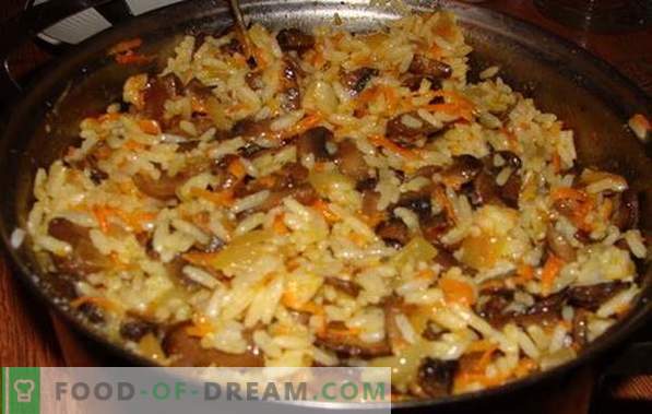 Вегетаријански пилаф со печурки - рецепт за посно зеленчук pilaf