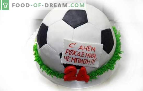 Фудбалска топка: едноставни и сложени тематски десертни рецепти. Готвење торта 