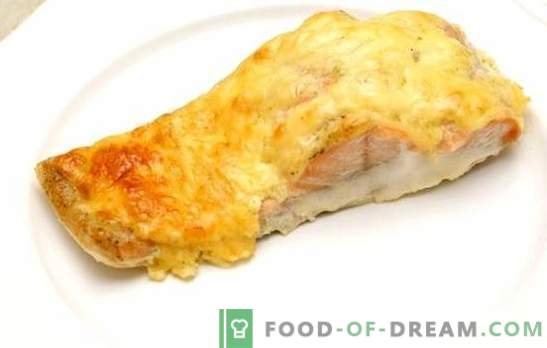Пинк лосос со сирење во рерната: најдобри рецепти за празници и работни денови. Готвење розова лосос со сирење во рерната за да го задоволи домот