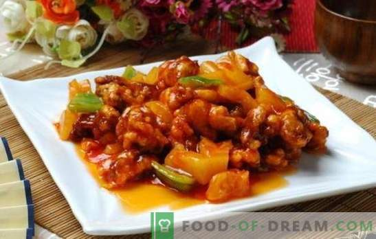 Месото во слатки и кисело сос на кинески е легенда! Месо рецепти во кинески слатки и кисел сос со ананас, зеленчук, teriyaki