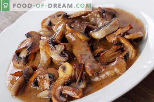 Месо со печурки - најдобри рецепти. Како правилно и вкусно готви месо со печурки.