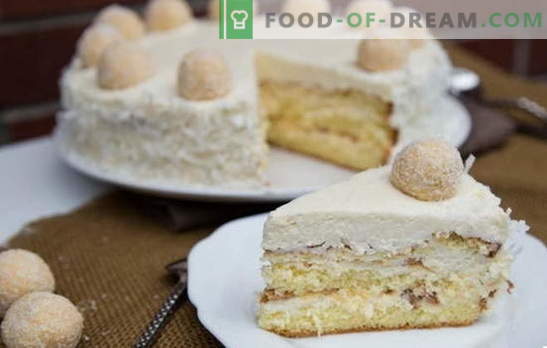 Неверојатни Raffaello торта: рецепти дома. Сите тајни и суптилностите за правење на Raffaello торта дома