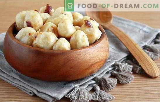 Мрзливи кнедли со компири: основни состојки, принципи на готвење. Рецепти вкусни мрзливи кнедли со компири
