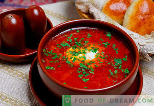 Борш зелена, црвена, посно, украински - најдобрите рецепти. Како да се правилно и вкусна готвачка супа со грав, печурки, киселица во бавен шпорет.