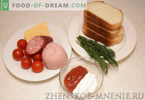 Топла сендвичи - рецепт со фотографии и опис по чекор по чекор.