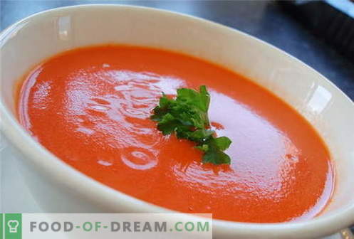 Супа од домати - најдобри рецепти. Како правилно да се готви супа од домати.