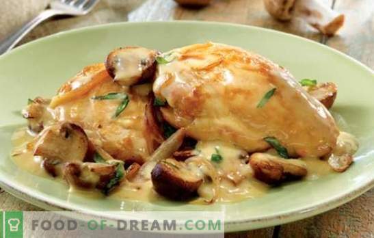 Нежно пилешко во сос од крем е вкусно! Едноставни, докажани пилешки рецепти во сос од павлака со печурки, лук, сливи