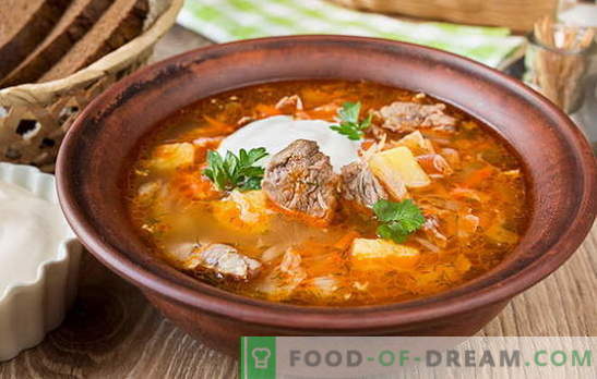 Свежа супа од зелка - 10 најдобри рецепти. Варијанти на супа од зелка со говедско месо, пилешко, свинско месо, пушено месо, грав