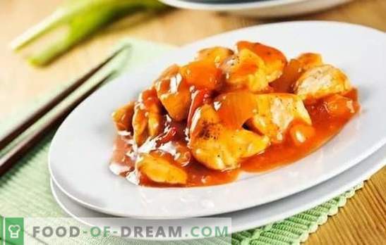Пилешко во кинески сос - едноставно и ориентално. Готвење егзотични јадења од пилешко во кинески сос дома