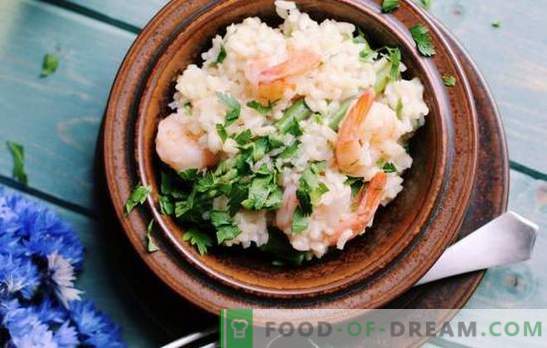 Ризото: чекор по чекор рецепт за вкусно оризово јадење. Готвење рижото со печурки, морска храна, мешунки на чекор-по-чекор рецепти.