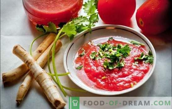Mierikswortel met tomaten en knoflook - heerlijke onzin! Hoe mierikswortelkruiden met tomaten en knoflook op verschillende manieren te bereiden