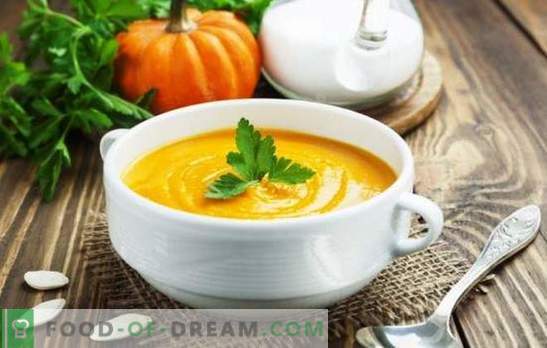 Крем супа од тиква крем: ремек-дело со шарени белешки. Сорти на тиква крем супа со крем