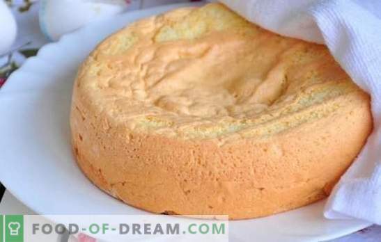 Ерми сунката торта е најдобра основа за правење колачи и десерти. Избор од најпопуларните рецепти за воздушна сунѓерска торта