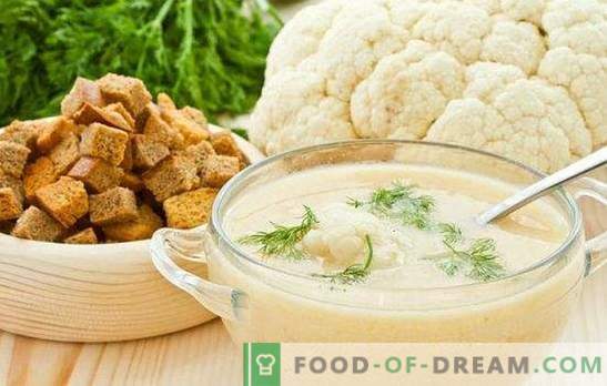 Супа од карфиол: пијалак и тендер. Најдобри рецепти за супа од пиперки од карфиол со сирење, месо, риба